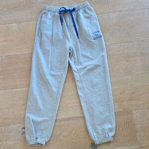Life Is Good Men's Light Gray Joggers with Blue Accents Size S